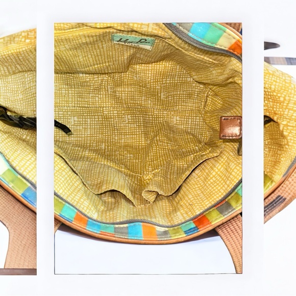 Fossil Multi-Color Stripe Coated Canvas & Leather Shoulder Bag - Picture 12 of 14